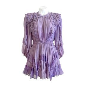 Ulla Johnson Aberdeen Silk Dress Lavender Purple